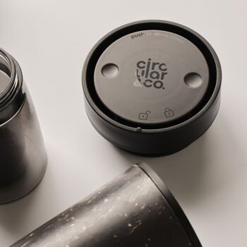 Tasse circulaire 8oz gris et noir d'encre (1 x pack 8) tasse à café réutilisable durable 3