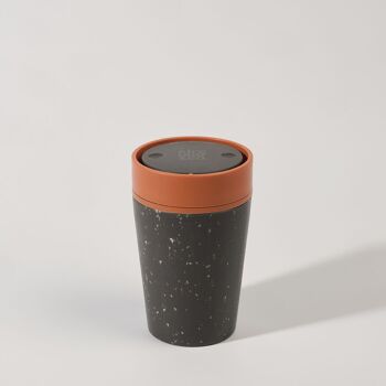 Tasse circulaire 8oz gris et orange coucher de soleil (1 x pack 8) tasse à café réutilisable durable 2