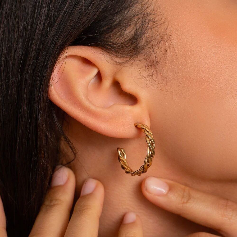 Orecchini a cerchio Léopold - anello intrecciato