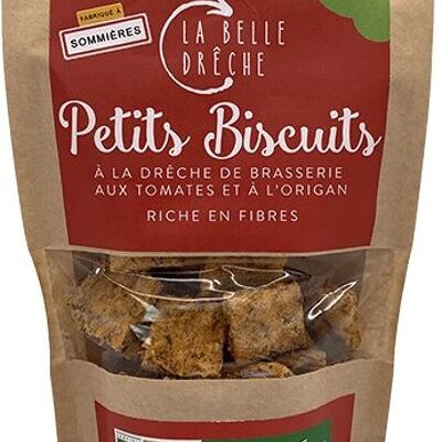 Small organic biscuits with brewers' grain, dried tomatoes and oregano - 100g