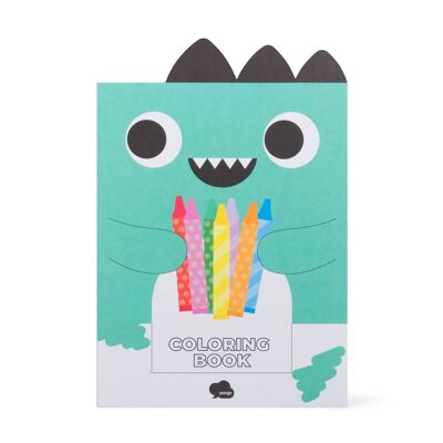 Grünes Dinosaurier-Malbuch | A4 Stickerbuch | Kinderbuch