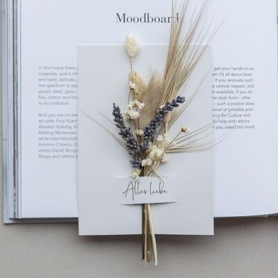 Card dried flowers “All the best”