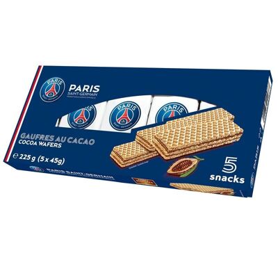 Lot Paquets de Gaufrettes PSG À La Crème Au Chocolat (5x45g) 225g