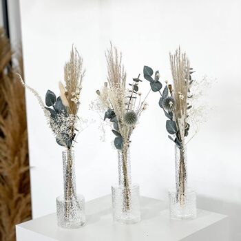 Bouquet de fleurs séchées mini chardon eucalyptus 1