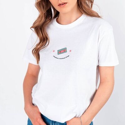 T-Shirt "overthink"__XS / Bianco