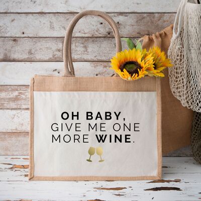 Oh bébé, plus de vin | Sac en jute