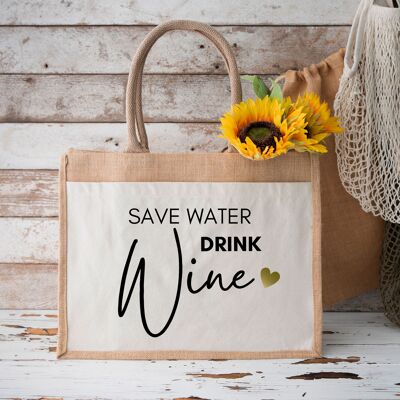 Économisez de l'eau | Sac en jute