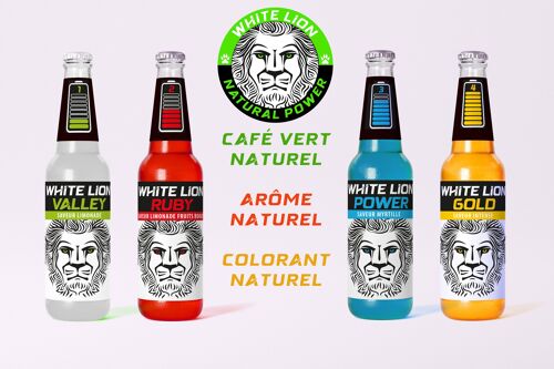 White Lion Natural Drink : Lot 4 Saveurs (6 bouteilles de chaque saveurs)