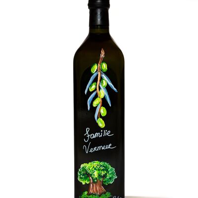 1 litro | Olio d'oliva premium in bottiglia dipinta a mano per regali di Natale e regali aziendali