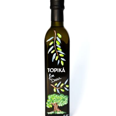 500 ml | Huile d'olive de qualité supérieure en bouteille peinte à la main pour cadeaux de Noël et cadeaux d'affaires