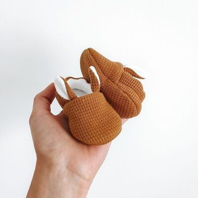 Chaussons Bébé - Gaufrés Caramel