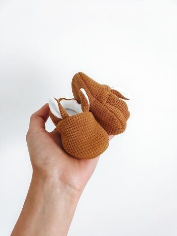 Chaussons Bébé - Gaufrés Caramel 1