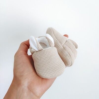 Chaussons Bébé - Gaufrés Beige