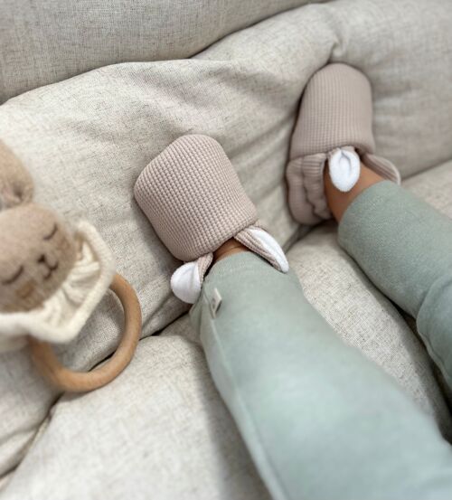 Chaussons Bébé - Gaufrés Beige