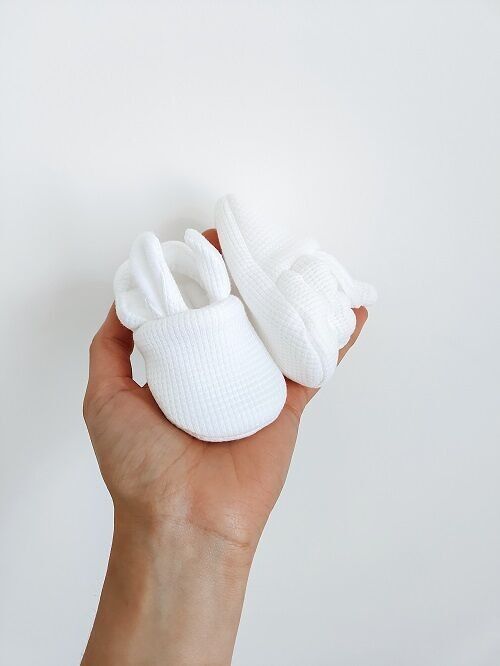 Chaussons Bébé - Gaufrés Blanc