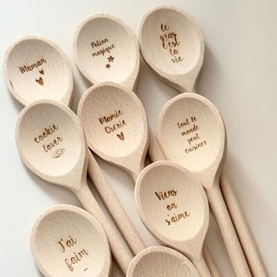 Set of 15 wooden spoons - Messages