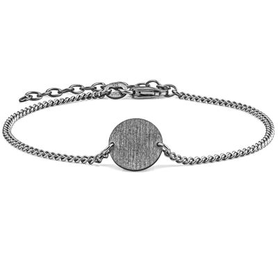 Bracelet curb chain CIRCLE black rhodium plated