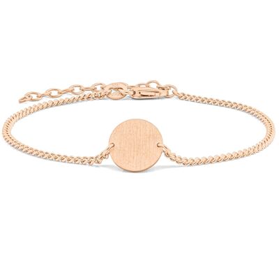 Bracelet curb chain CIRCLE rose gold plated