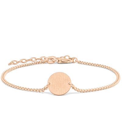 Bracelet curb chain CIRCLE rose gold plated