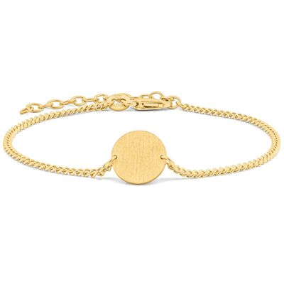 Pulsera cadena barbada CIRCLE chapada en oro