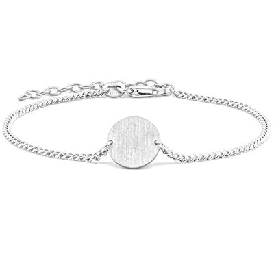 Bracelet curb chain CIRCLE silver rhodium plated