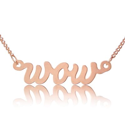 Chain pendant WOW rose gold plated