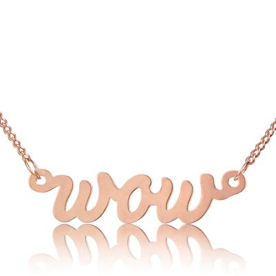 Chain pendant WOW rose gold plated