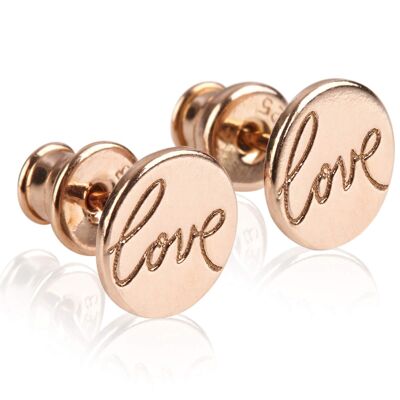 Earrings LOVE rose gold plated