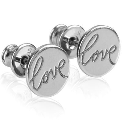 Earrings LOVE silver rhodium plated