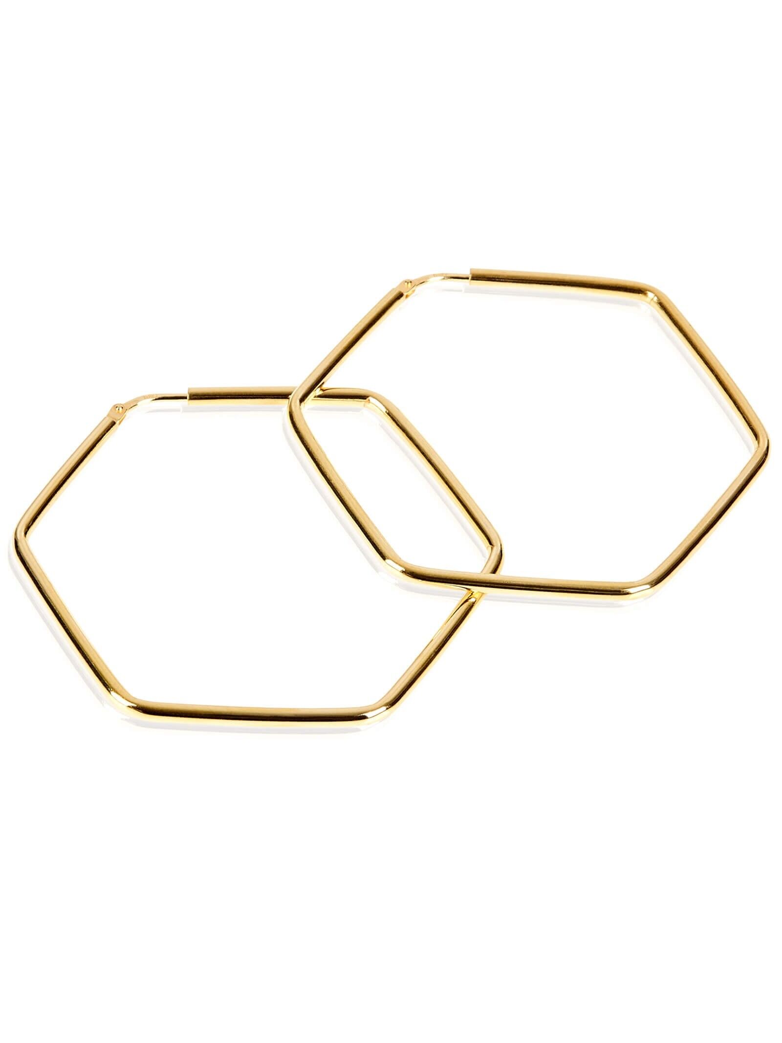 Creolen HEXAGON Klassisch Vergoldet