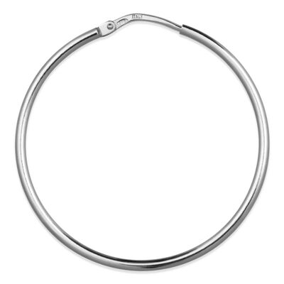 Circle hoop earrings HOOP classic silver rhodium plated