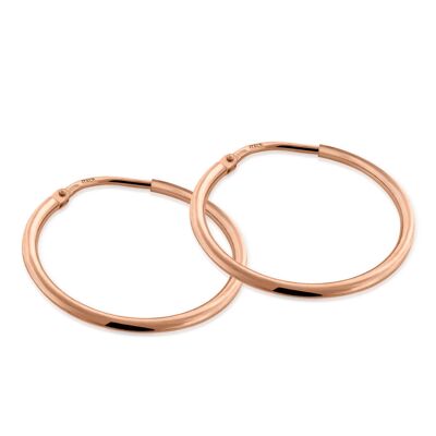 Pendientes de aro circulares HOOP discretos chapados en oro rosa