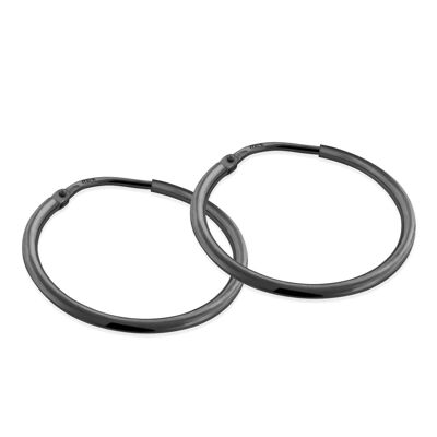 Circle hoop earrings HOOP discreetly black rhodium plated