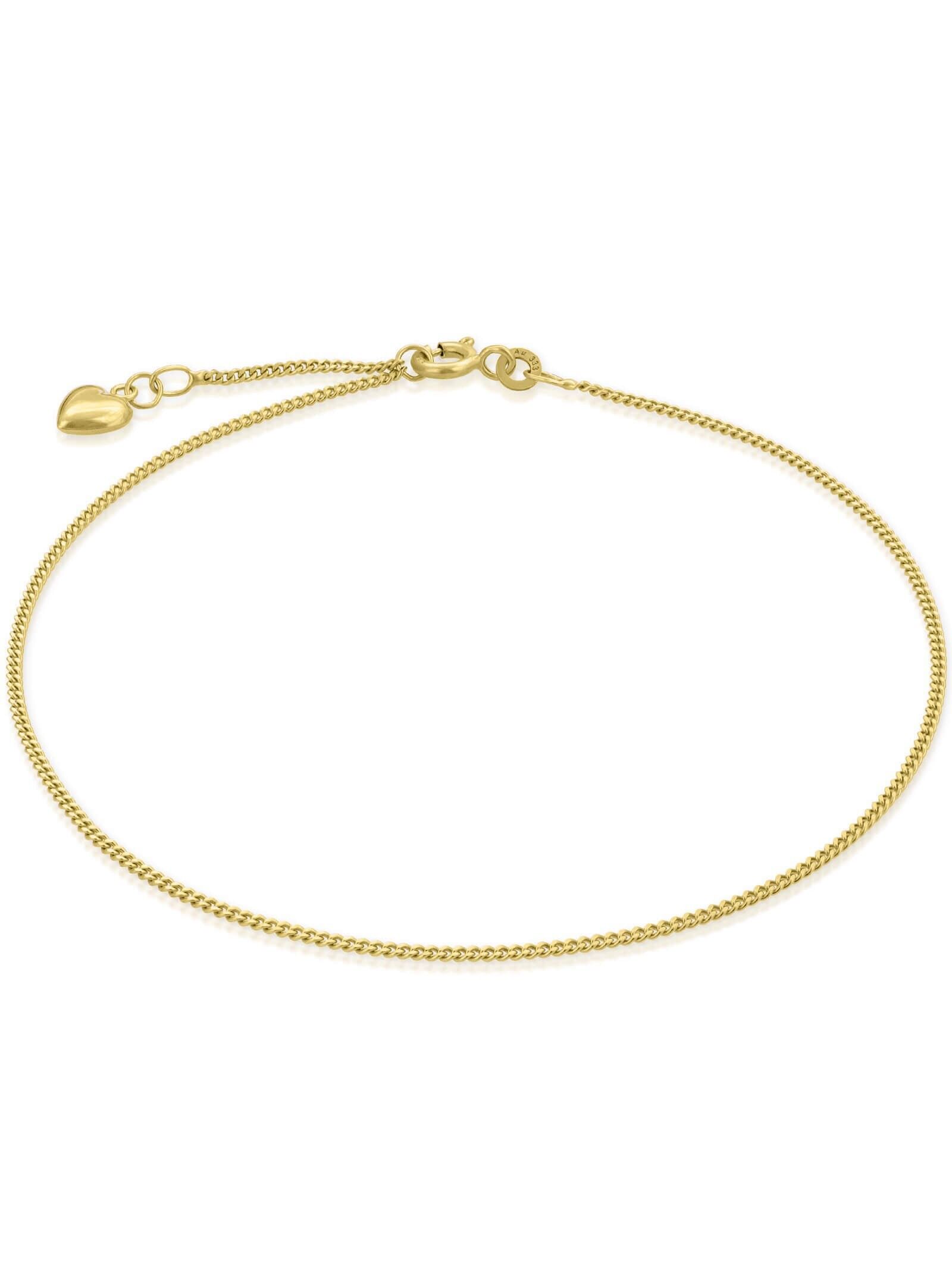 Fußkette Panzerkette mit Herz TIMELESS HEART Gold