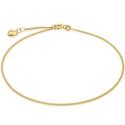 Ankle chain curb chain with heart TIMELESS HEART gold