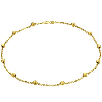 Ankle chain anchor chain with balls DELICATE gold