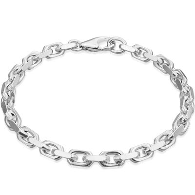 Bracelet anchor chain DELICATE solid silver diamond plated