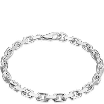 Bracelet anchor chain DELICATE solid silver diamond plated