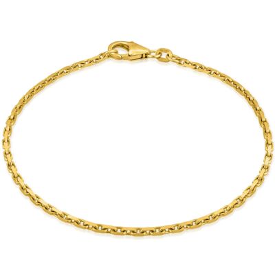 Bracelet anchor chain DELICATE Elegant real gold diamond-plated