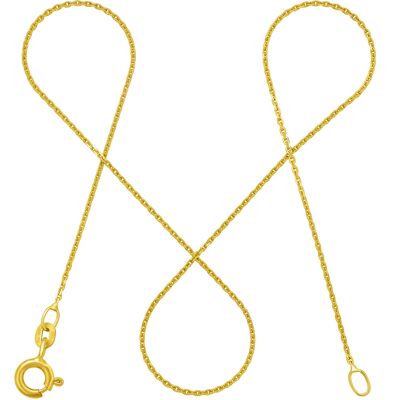 Anchor chain DELICATE delicate real gold diamond-coated