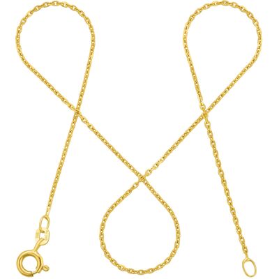 Anchor chain DELICATE thin real gold diamond plated