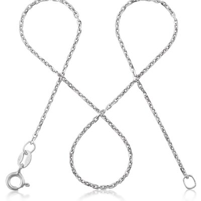 DELICATE thin silver diamond-coated anchor chain
