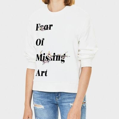 Sweatshirt Ladies "Fear of missing art"__S / Bianco