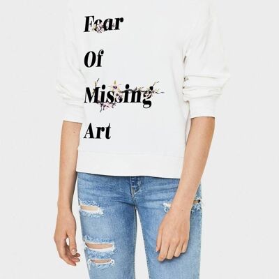Sweatshirt Ladies "Fear of missing art"__S / Bianco