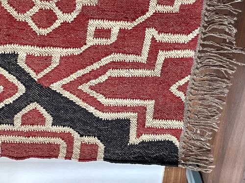 3 x 5 ft — Jute-Wool Handwoven Kilim Rug, Home Decor,Living,Gift,Wall Decor,Floor,Celling Rug,Indian Traditional RUG\CARPET All Costum Size