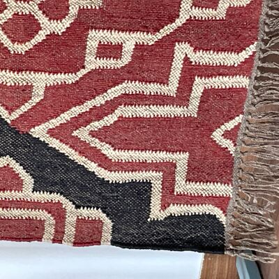 3 x 5 Fuß — handgewebter Kelim-Teppich aus Jutewolle, Heimdekoration, Wohnen, Geschenk, Wanddekoration, Boden, Deckenteppich, traditioneller indischer Teppich, Teppich, alle Kostümgrößen