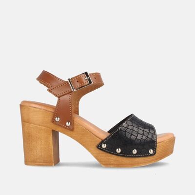 WOMEN'S SANDALS WITH PLATFORM AND HIGH HEEL AGALIA LEATHER