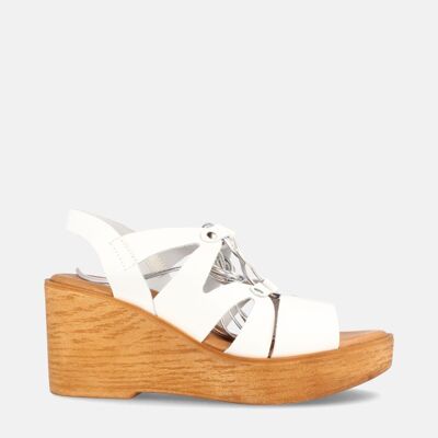 Women's sandal with platform Aser white