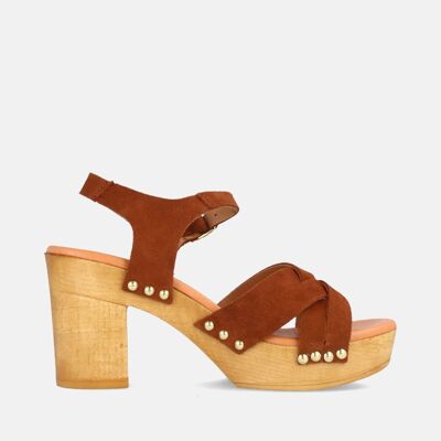 WOMEN'S SANDALS WITH PLATFORM AND HIGH HEEL IN SUEDE SUEDE DALILA LEATHER