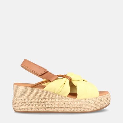 WOMEN'S SANDALS WITH PLATFORM IN MIMOSA FRANCA LEATHER